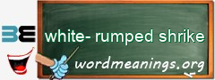 WordMeaning blackboard for white-rumped shrike